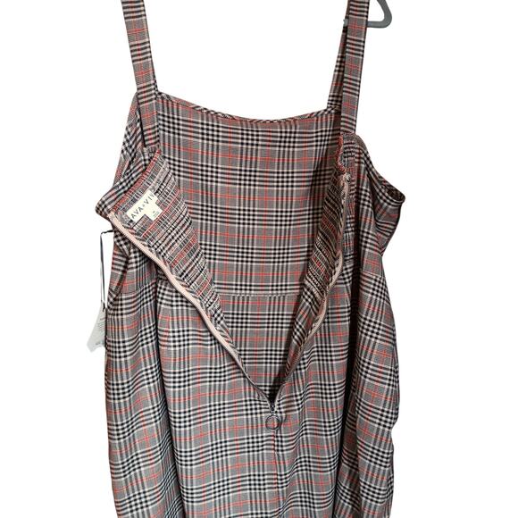 NEW AVA & VIV Dress Plus 3X Plaid Jumper Pinafore Fall Career Office Brown Black - Picture 6 of 9